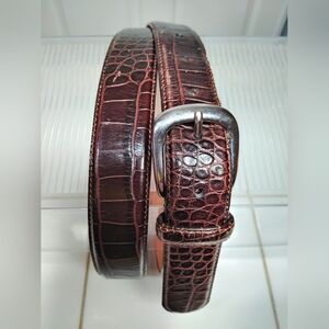 Lauren Ralph Lauren belt leather croc embossed brown Sz 42/05